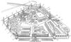 Москва. Кремль. Аксонометрия. 1 — Мавзолей В. И. Ленина; 2—21 — башни: 2 — Спасская (Фроловская), 3 — Царская, 4 — Набатная, 5 — Константиноеленинская, 6 — Беклемишевская (Москворецкая), 7 — Петровская, 8 — 2-я Безымянная, 9 — 1-я Безымянная, 10 — Тайницкая, 11 — Благовещенская, 12 — Водовзводная (Свиблова), 13 — Боровицкая, 14 — Оружейная, 15 — Комендантская, 16 — Троицкая, 17 — Кутафья, 18 — Средняя Арсенальная, 19 — Угловая Арсенальная (Собакина), 20 — Никольская, 21 — Сенатская; 22 — Успенский собор; 23 — Благовещенский собор; 24 — Грановитая палата; 25 — Архангельский собор; 26 — Колокольня Ивана Великого; 27 — Царь-колокол; 28 — Царь-пушка; 29 — собор Двенадцати апостолов; 30 — Теремной дворец; 31 — Большой Кремлёвский дворец; 32 — Оружейная палата; 33 — Потешный дворец; 34 — Кремлёвский Дворец съездов; 35 — Арсенал; 36 — здание Совета Министров СССР; 37 — здание Президиума Верховного Совета СССР; 38 — памятник В. И. Ленину; 39 — Троицкий мост; 40 — могила Неизвестного солдата.