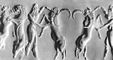 Оттиск цилиндрической печати с изображением борьбы героя с буйволом. 23 в. до н. э. Аккад. Музей Ритберг. Цюрих.