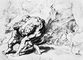 П. П. Рубенс (Бельгия). «Геркулес душит немейского льва». Сангина, мел, чернила, белила, кисть. После 1630. Художественный институт Кларка. Уильямстаун.