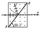 Рис. 5. Поляризационная призма Глана. А В — воздушный промежуток. Точки на обеих трёхгранных призмах указывают, что их оптические оси перпендикулярны плоскости рисунка. Обозначения при лучах те же, что и на рис. 1.