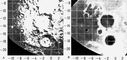 Рис. 2. А — изображение участка Луны с кратерами Птолемей, Альфонс, Арзахель, полученное радиолокационным методом. В — карта высот, полученная в тех же измерениях. Переход от черного к светлому соответствует изменению высоты на 6 км.