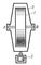 Рис. 1. Принципиальная схема чувствительного элемента однороторного гирокомпаса с маятником: 1 — ротор; 2 — гирокамера; 3 — груз.