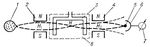 Рис. 3. Схема атомнолучевой трубки с П-образным резонатором (обозначения те же, что и на рис. 1).