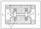 Рис. 9. Схематический разрез бетатрона: 1 — полюсы магнита; 2 — сечение кольцевой вакуумной камеры; 3 — центральный сердечник; 4 — обмотки электромагнита; 5 — ярмо магнита.