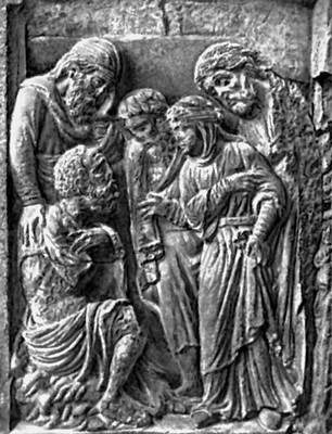 «Иов и его друзья». Рельеф собора Парижской богоматери