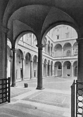 Браманте. Двор Палаццо Канчеллерия в Риме