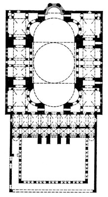 Византия. Храм св. Софии в Константинополе (план)