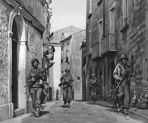 Вторая мировая война. Вступление американских войск в Мессину (Сицилия)