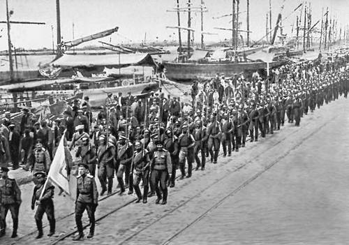 Высадка русской бригады в Салониках. Первая мировая война