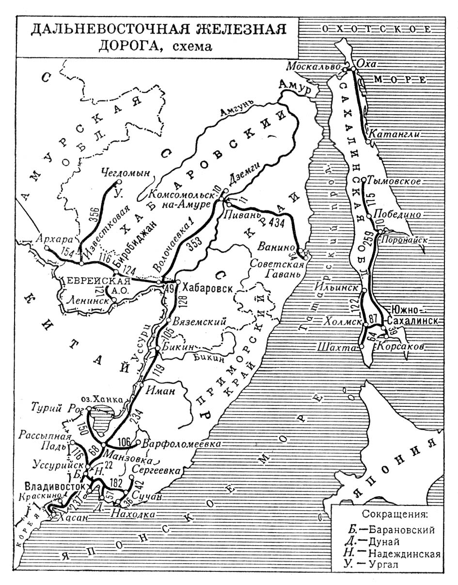 Дальневосточная железная дорога (схема)
