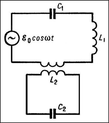 Демпфирование колебаний электрического контура с помощью колебательного контура (схема)