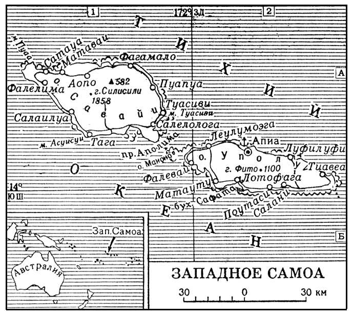Западное Самоа (карта)