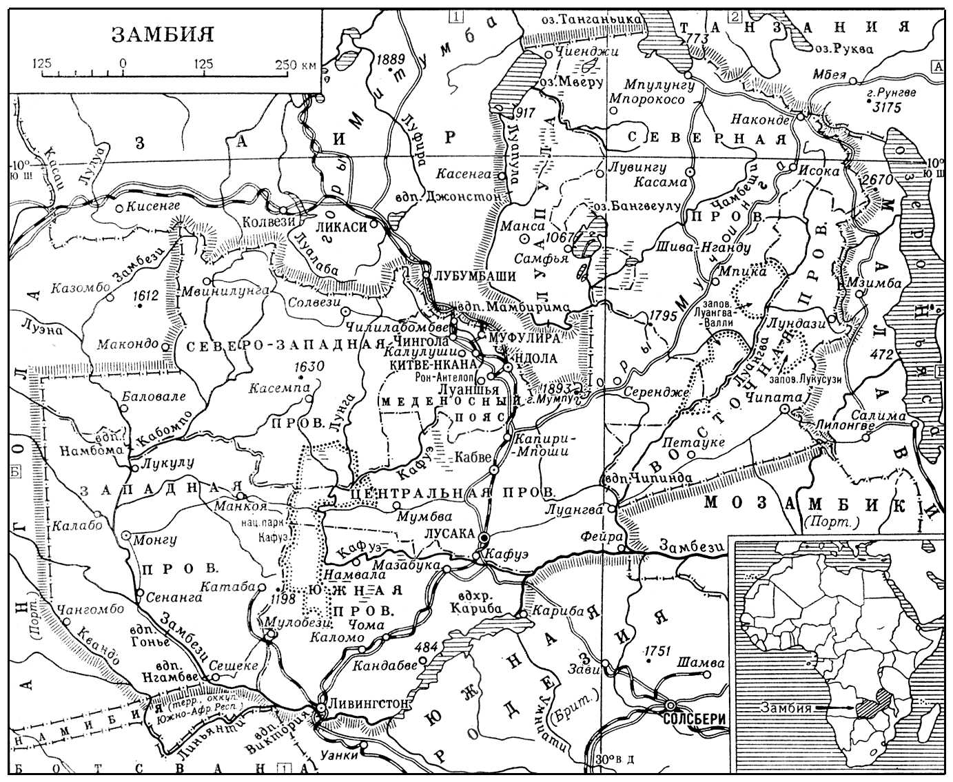 Замбия (карта)