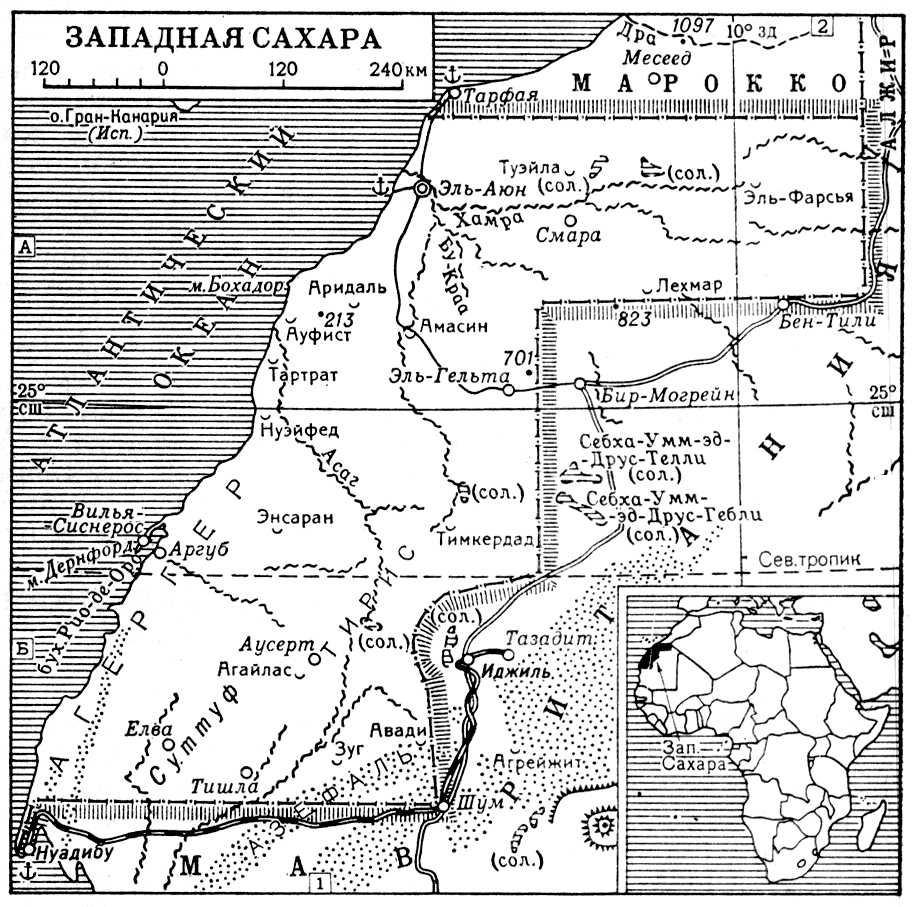 Западная Сахара (карта)
