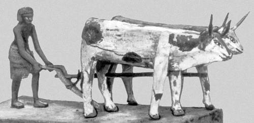 Крестьянин с упряжкой быков. Статуэтка (Древний Египет)