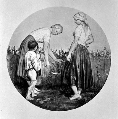 Манес Й. «Месяц Август». Фрагмент росписи циферблата часов