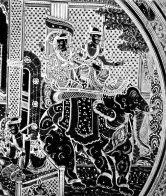 Мастерская Пи До Э. Сцена из истории о древнем бирманском короле