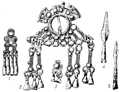 Металлические украшения и оружие из Рязанских могильников