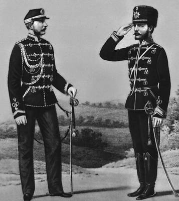 Офицер и унтер-офицер гвардейских гусарских полков