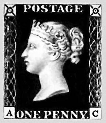 Первые марки. Английская марка «Черный пенни»