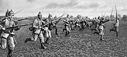 Первая мировая война. Атака германской пехоты