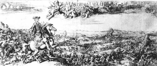 Полтавская битва 1709. Гравюра