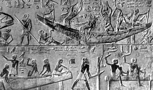 Постройка судна. Рельеф гробницы Ти (Древний Египет)