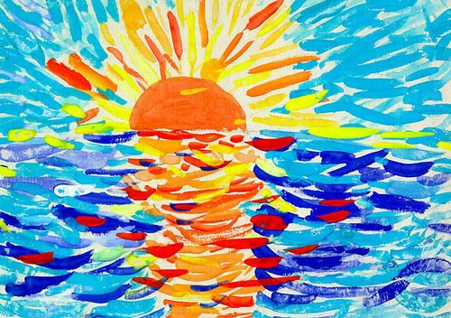 Рисунки детей. «Солнце и море»
