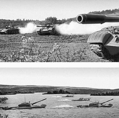 Советские танковые войска на учениях