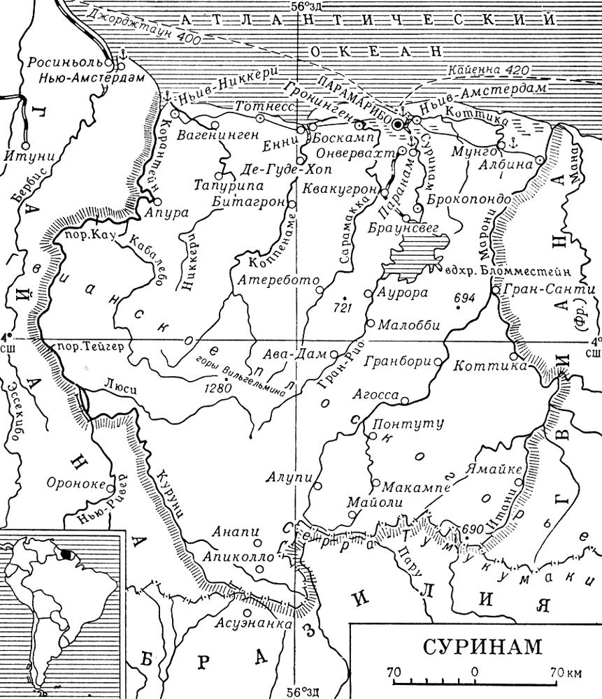 Суринам (карта)