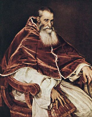 Тициан. Портрет папы Павла III