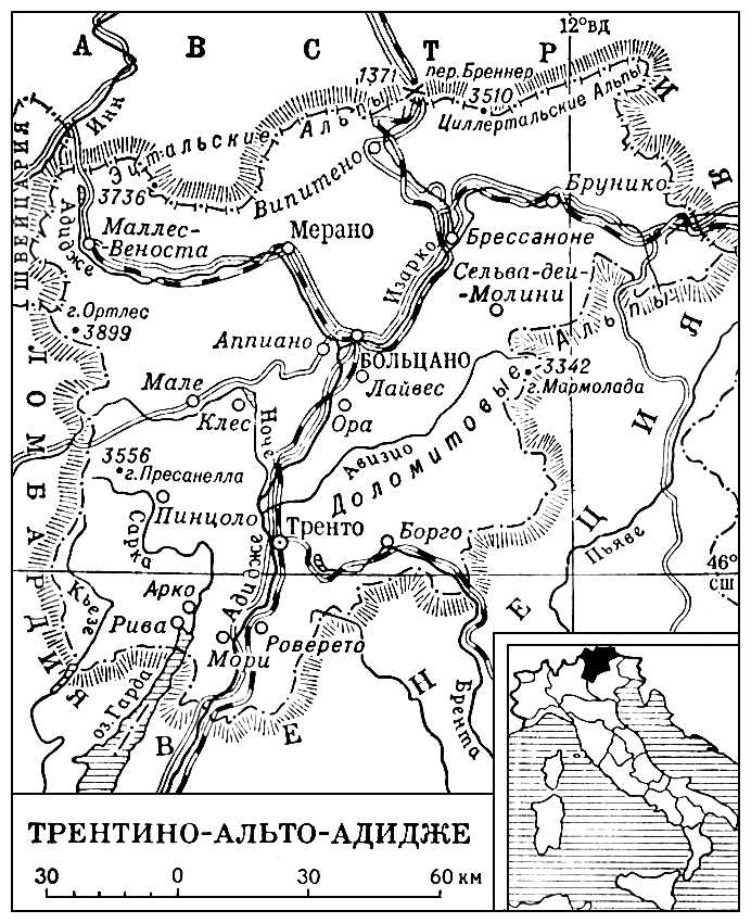Трентино-Альто-Адидже (карта)