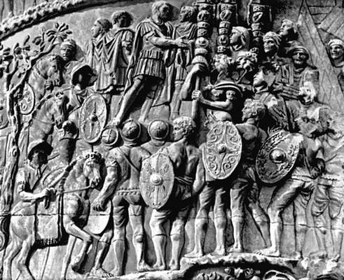 Фрагмент рельефа колонны Траяна в Риме (Древний Рим)