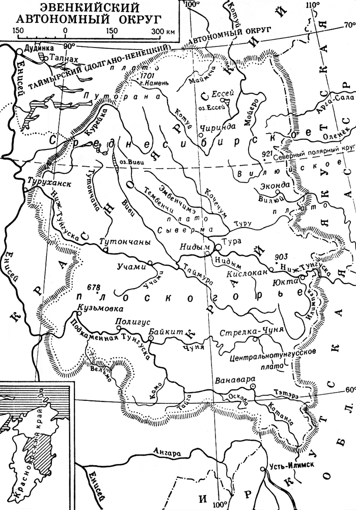 Эвенкийский автономный округ (карта)