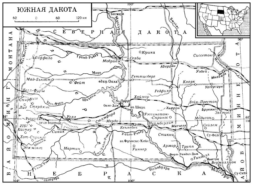 Южная Дакота (карта)